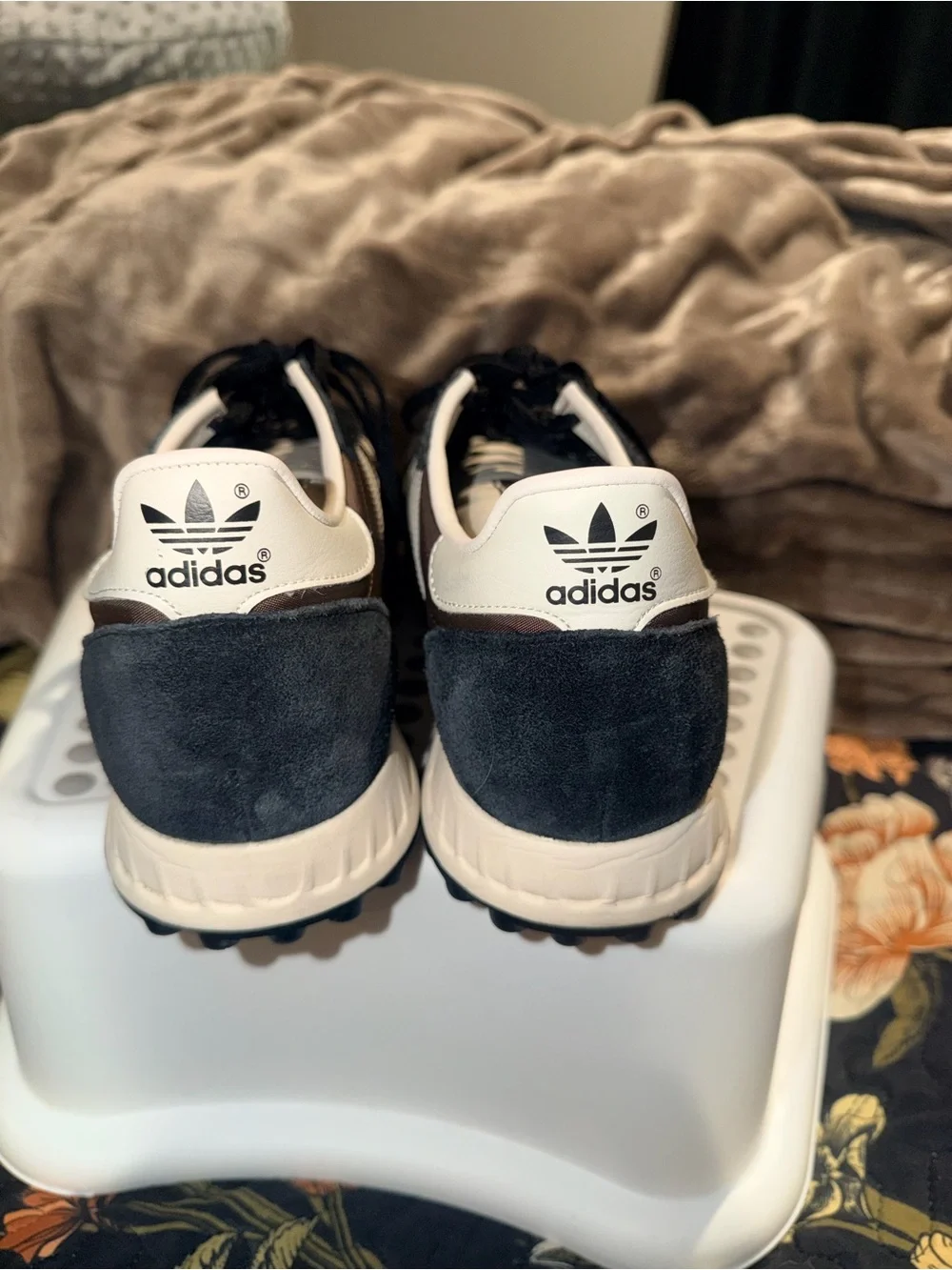 Adidas Retro Runner Sneakers in Black, Brown & White Men’s 10